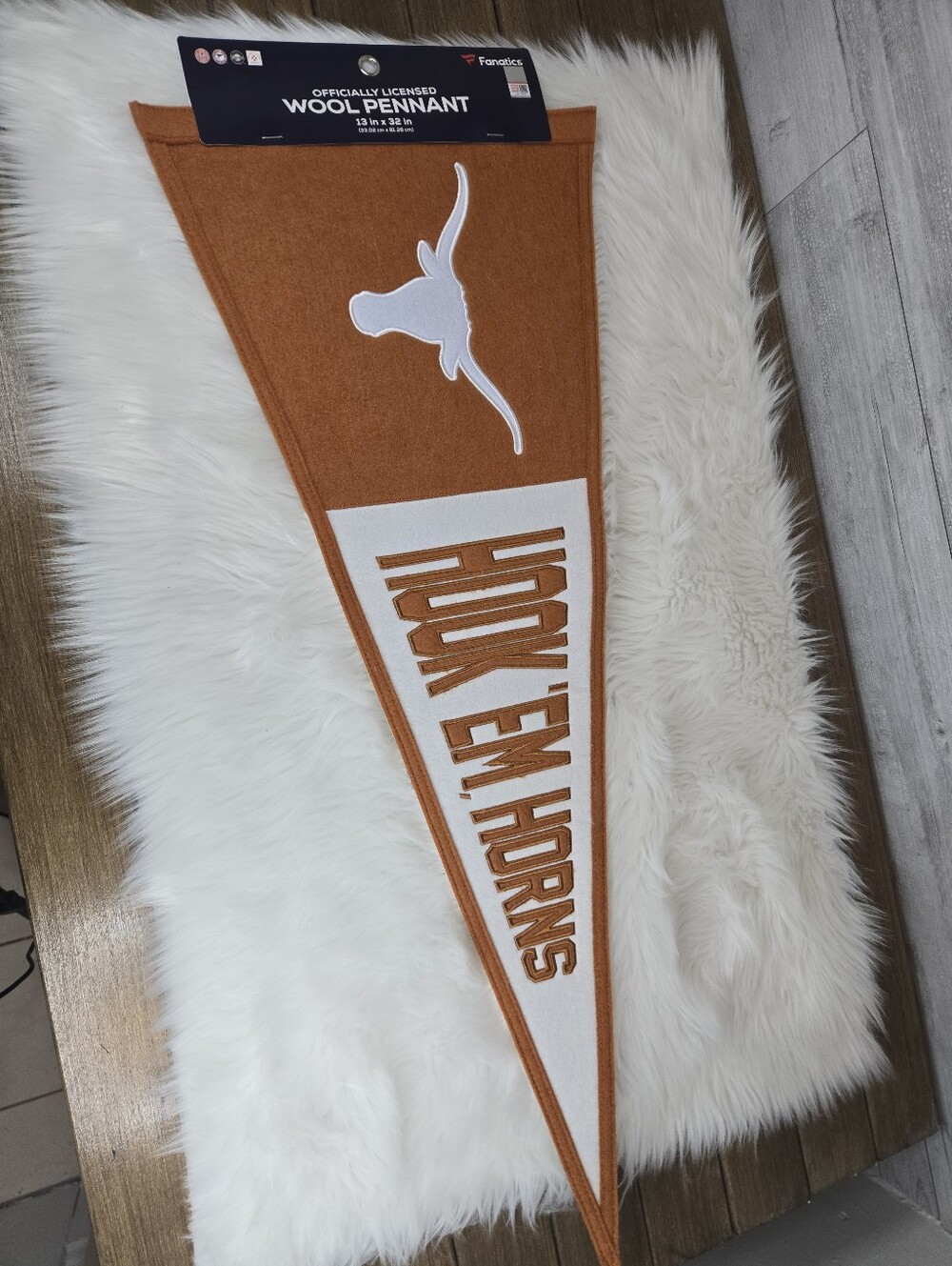 Fanatics Texas Longhorns Wool Pennant in Burnt Orange and White